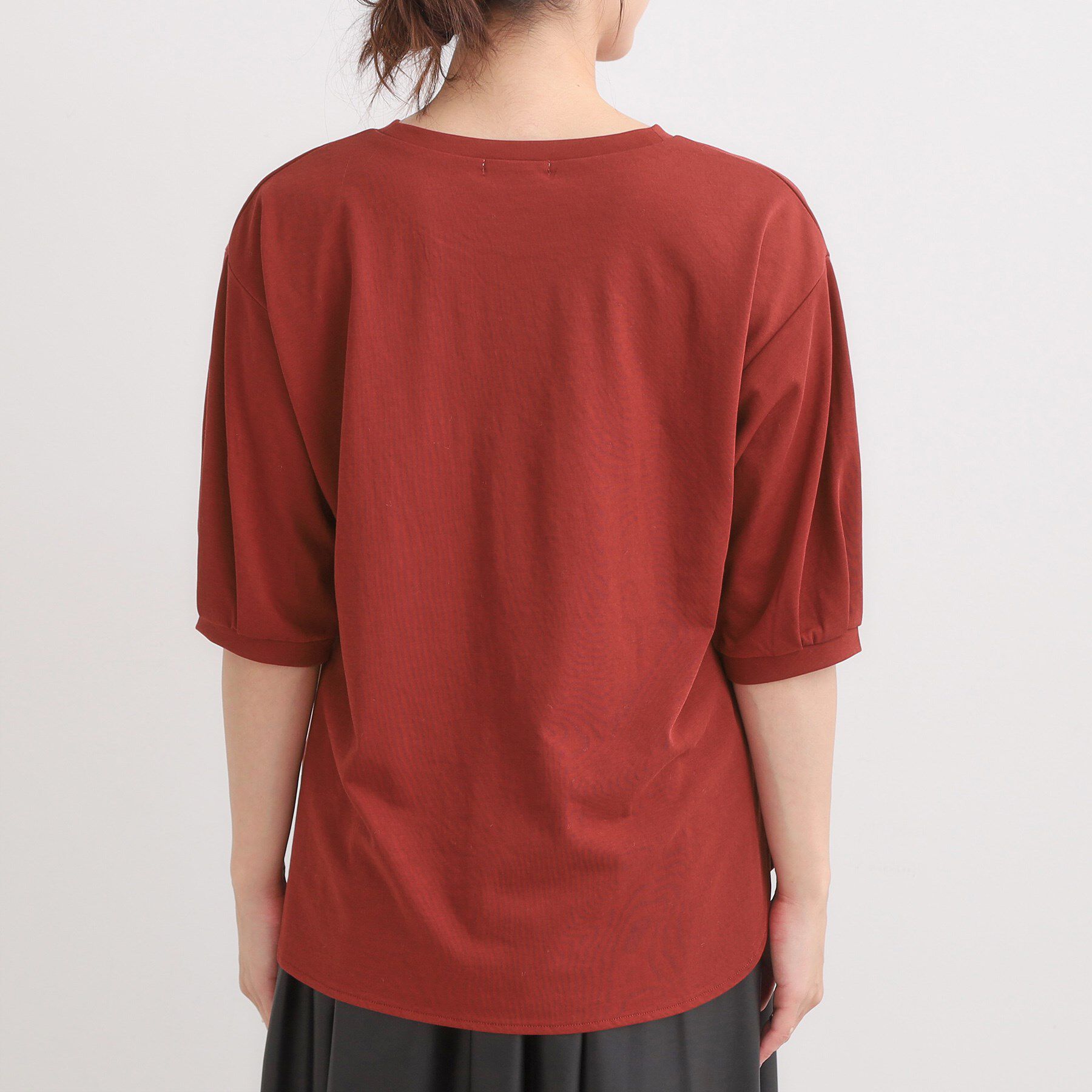 SHOO･LA･RUE「【ひんやり/S-LL】大人の五分袖プリントTシャツ」|Tシャツ・カットソー|