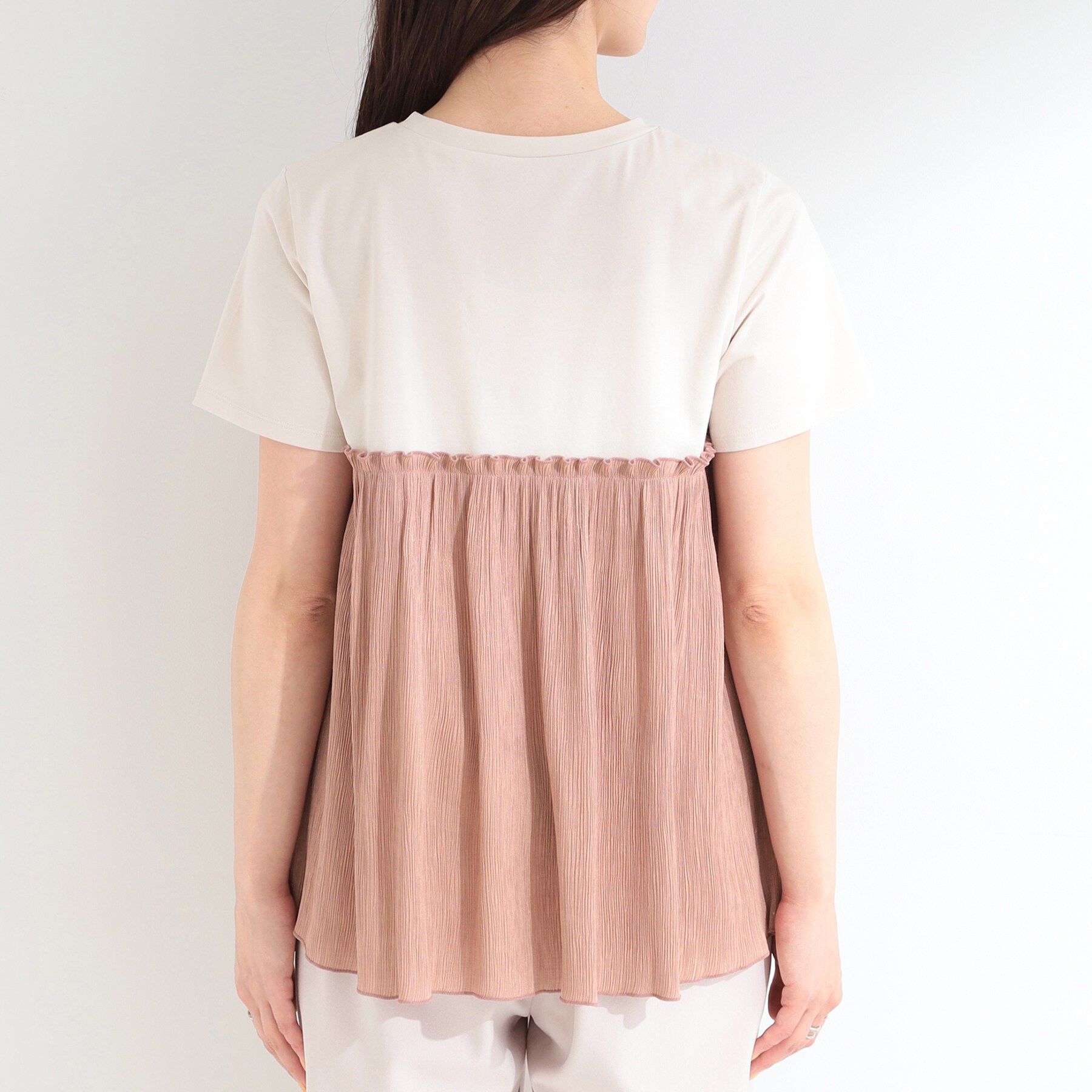 SHOO･LA･RUE「【体型カバー】1枚でインせず決まる きらきらビスチェ風Tシャツ」|Tシャツ・カットソー|