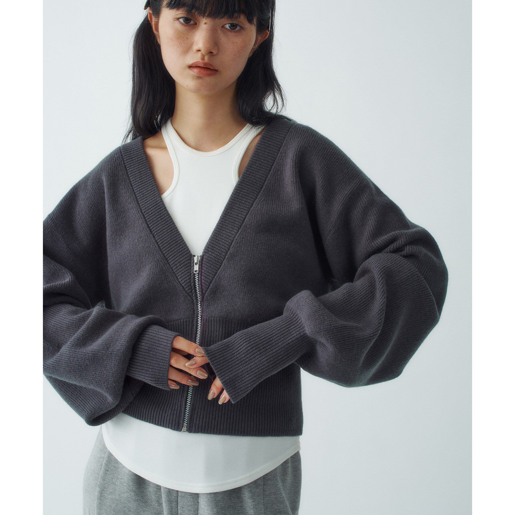 CODE A「zip form cardigan」|カーディガン|
