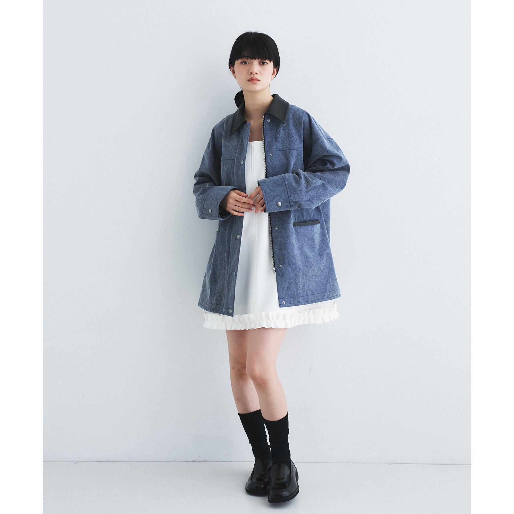 CODE A「pigment denim coverall」|ステンカラーコート|
