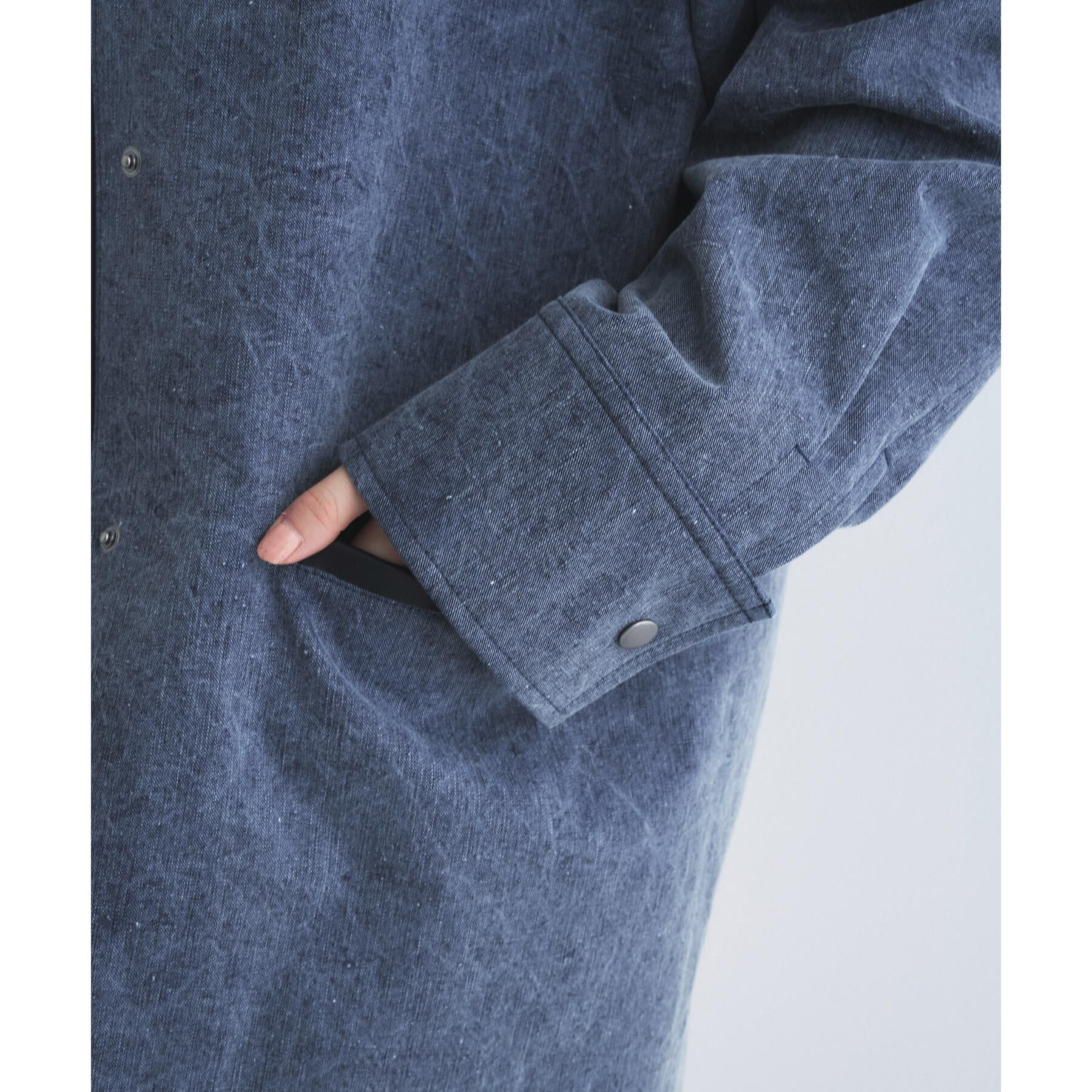 CODE A「pigment denim coverall」|ステンカラーコート|