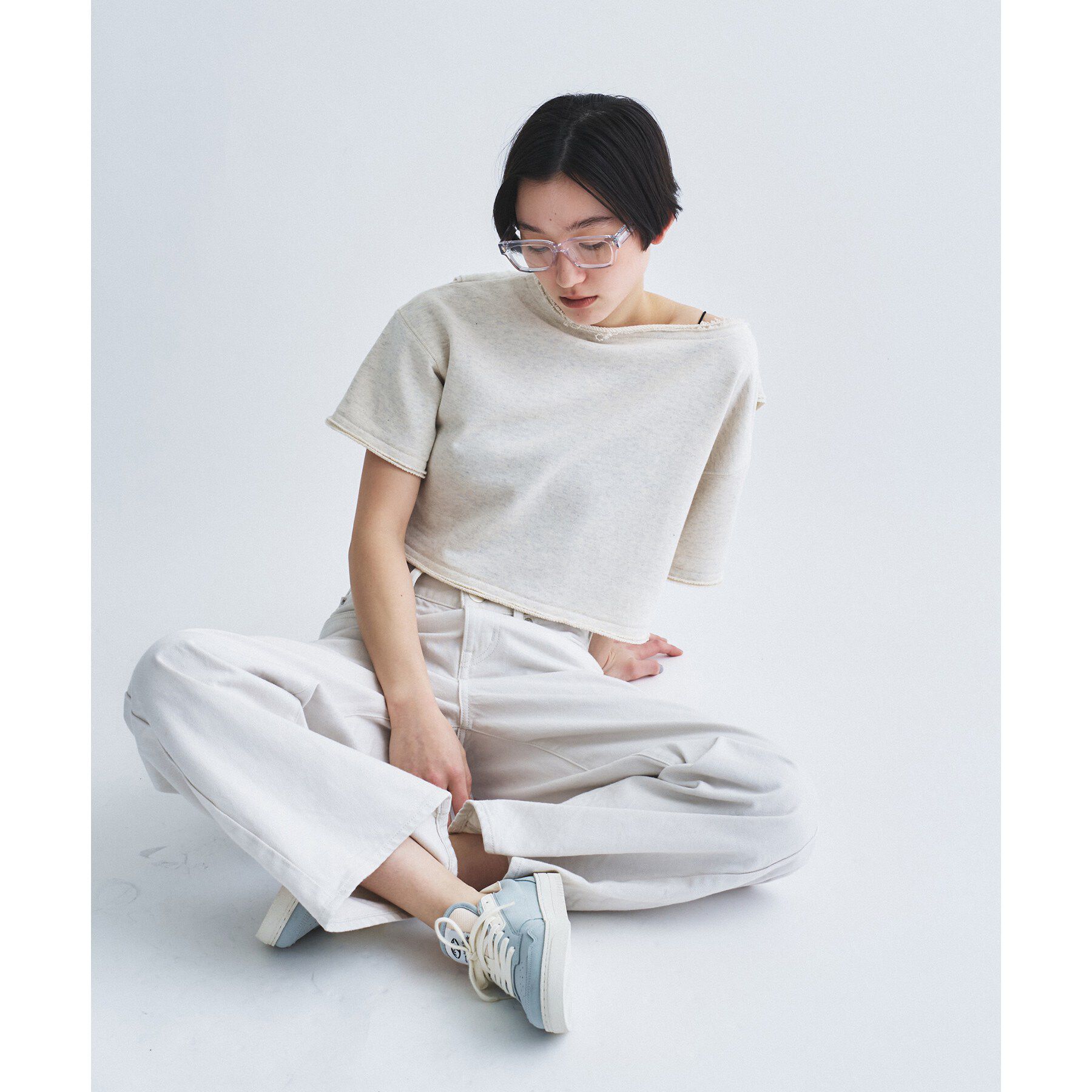 CODE A「back open half－sleeve sweat」|Tシャツ・カットソー|