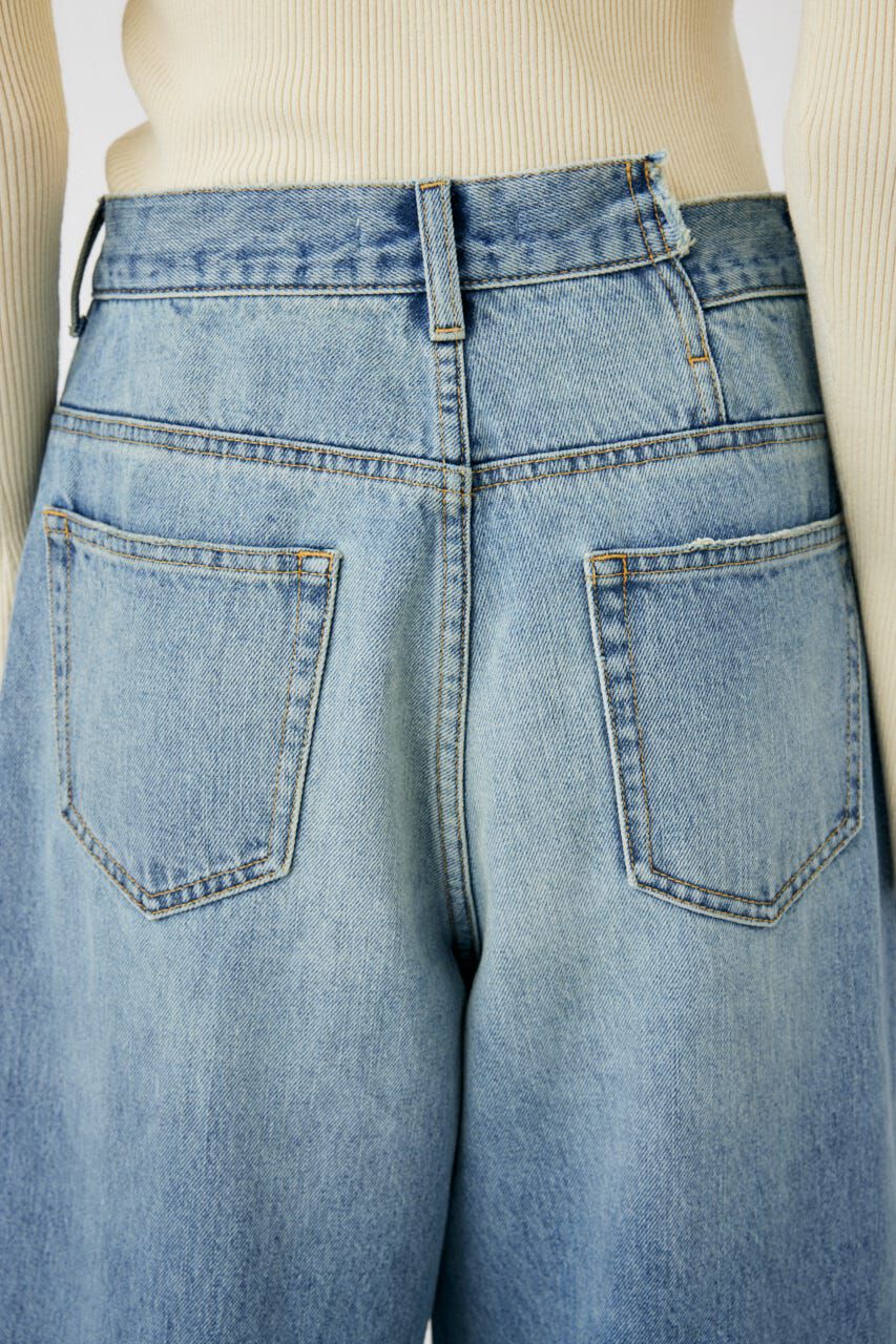 MOUSSY「CROSS WAIST WIDE STRAIGHT」|デニム|
