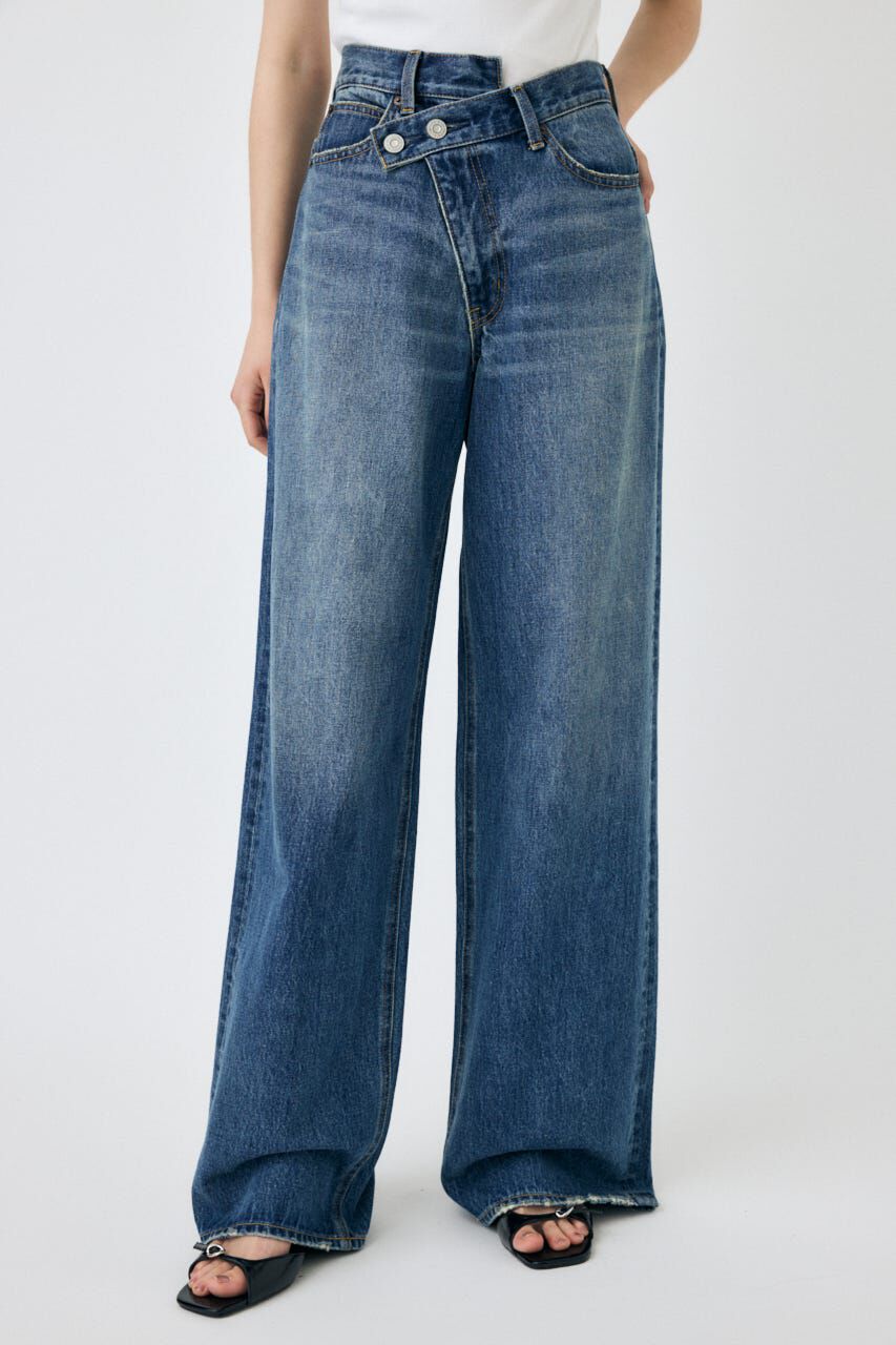 MOUSSY「CROSS WAIST WIDE STRAIGHT」|デニム|