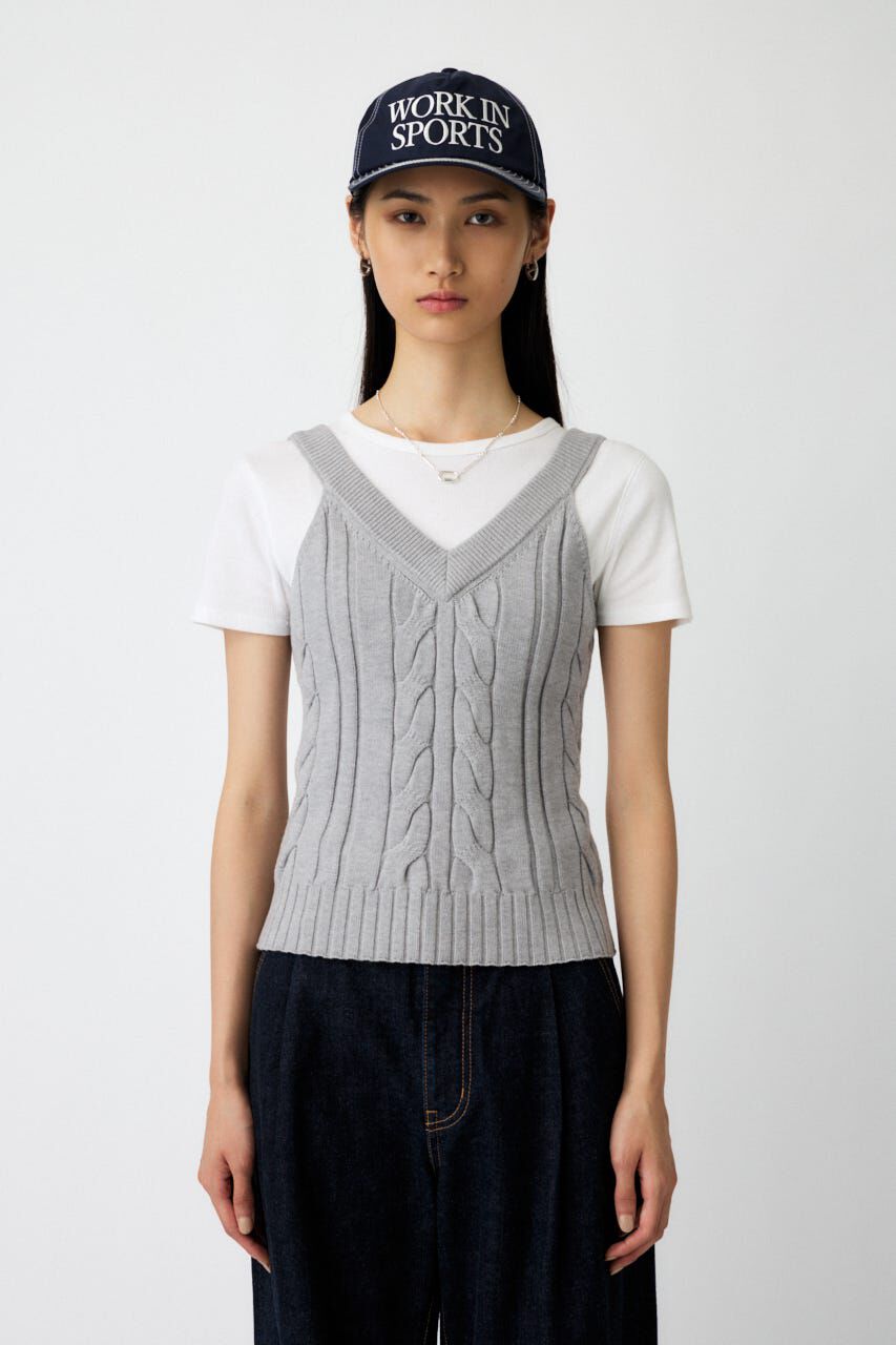 MOUSSY「CABLE KNIT キャミソール」|キャミソール|