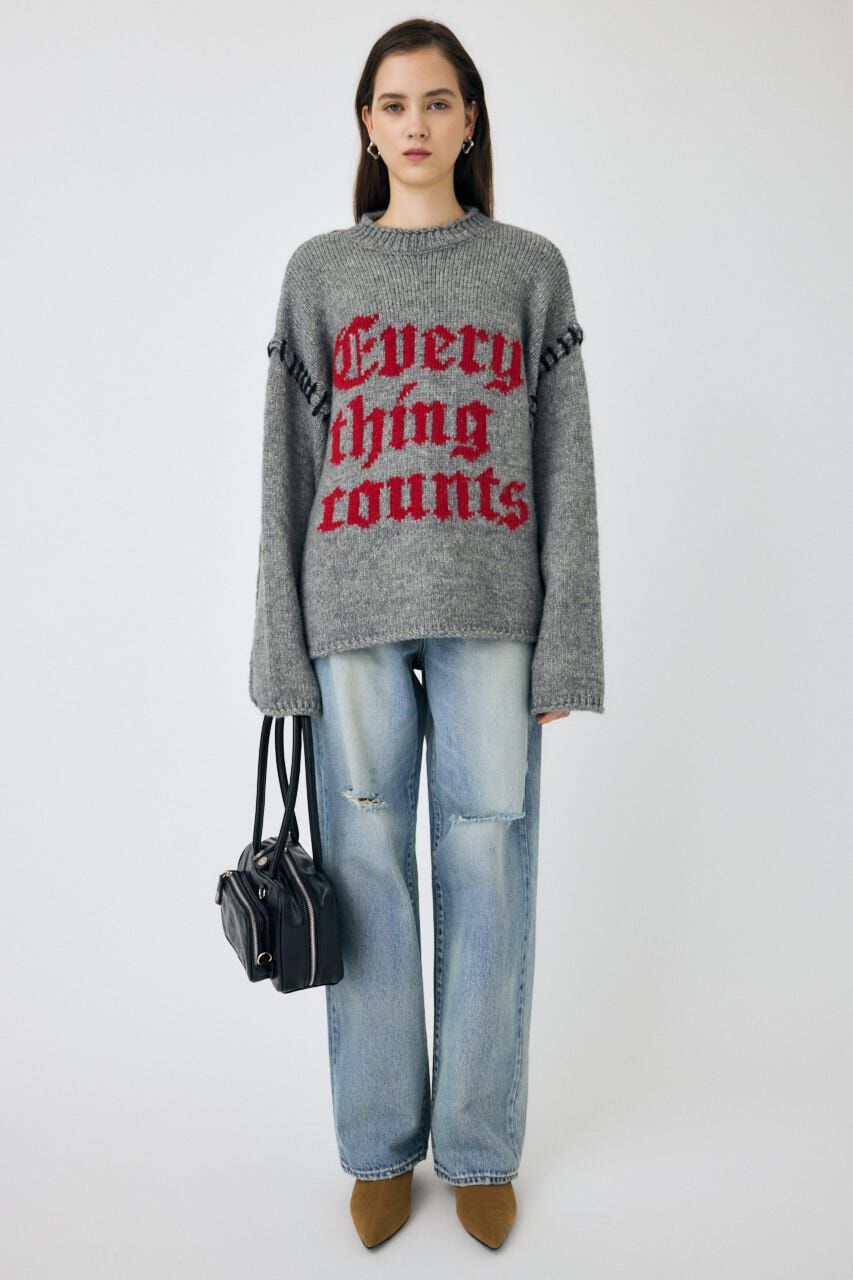 MOUSSY「KNITTED WORDS セーター」|ニット・セーター|