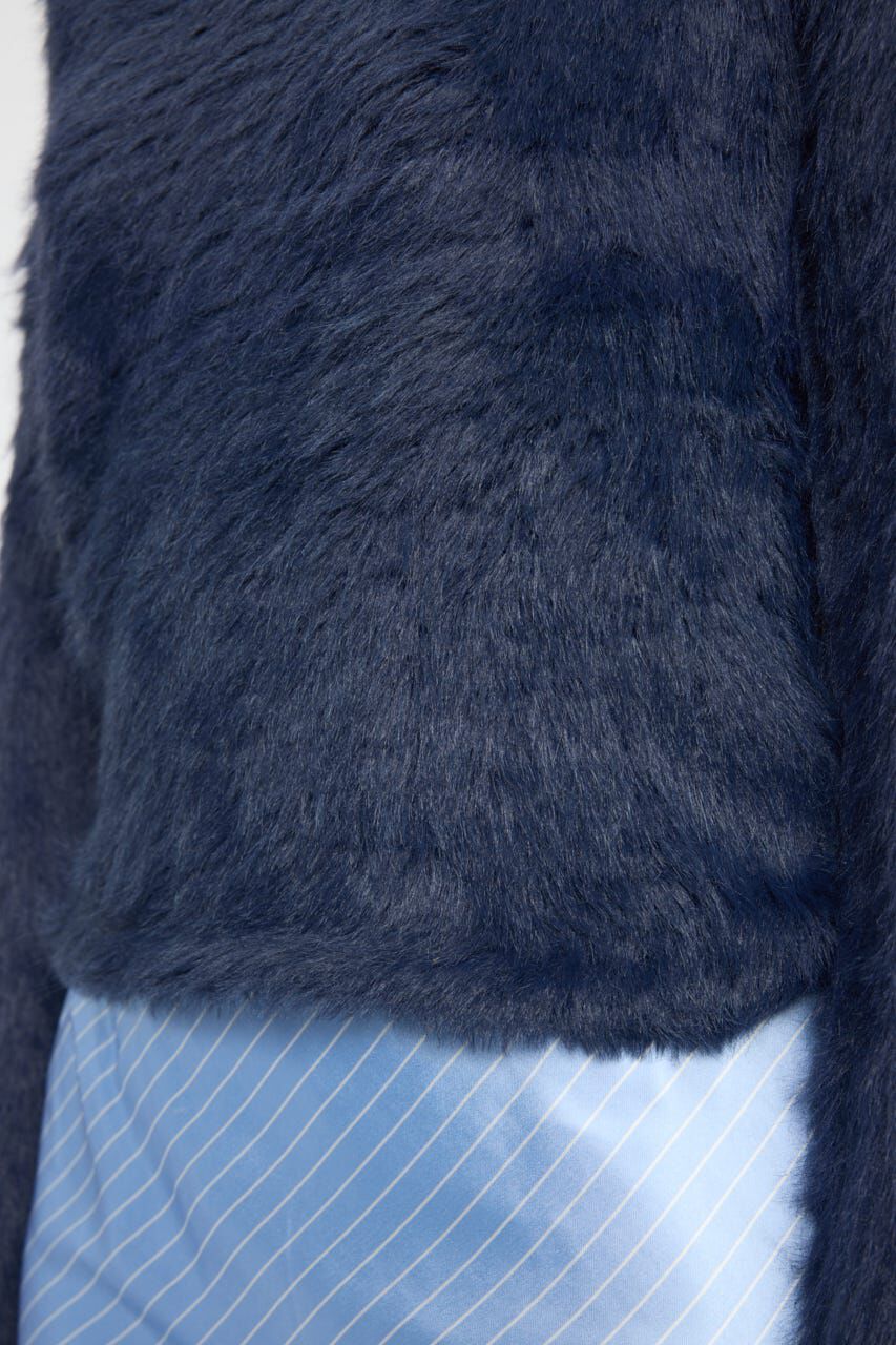 MOUSSY「FAUX FUR KNIT CROP トップス」|ニット・セーター|