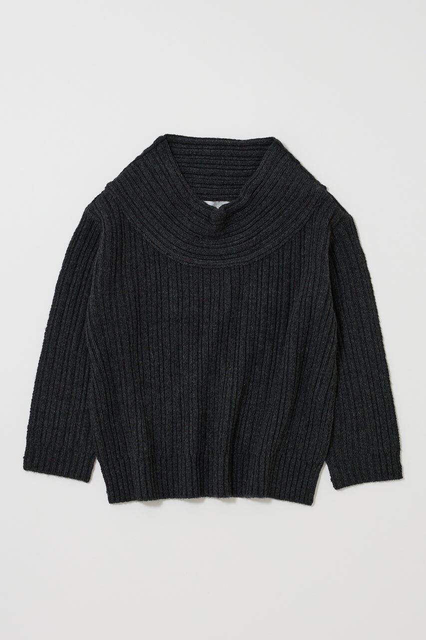 MOUSSY「OVER RIB OFF SHOULDER トップス」|ニット・セーター|