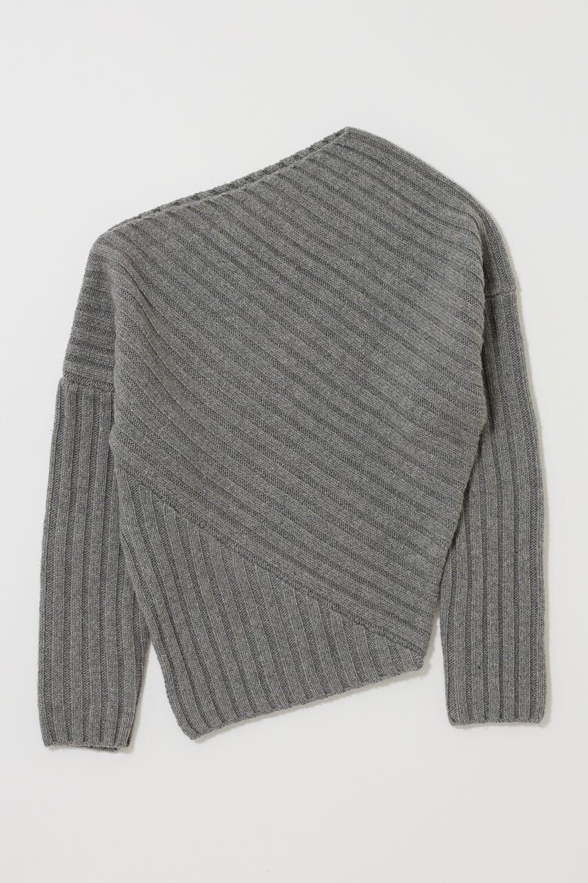 MOUSSY「ASYMMETRY RIB ニット」|ニット・セーター|