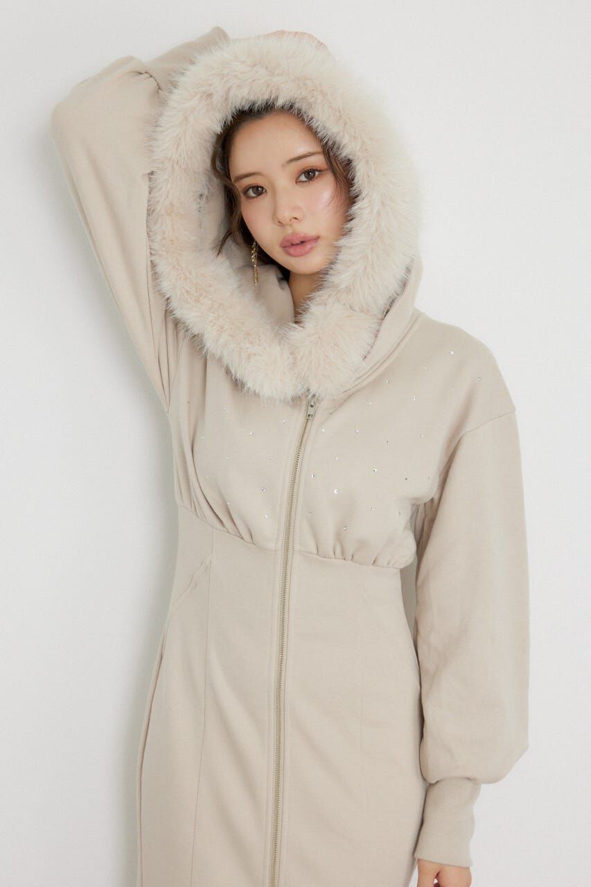 rienda「ショールカラーフードマーメイドカットワンピース」|ワンピース|