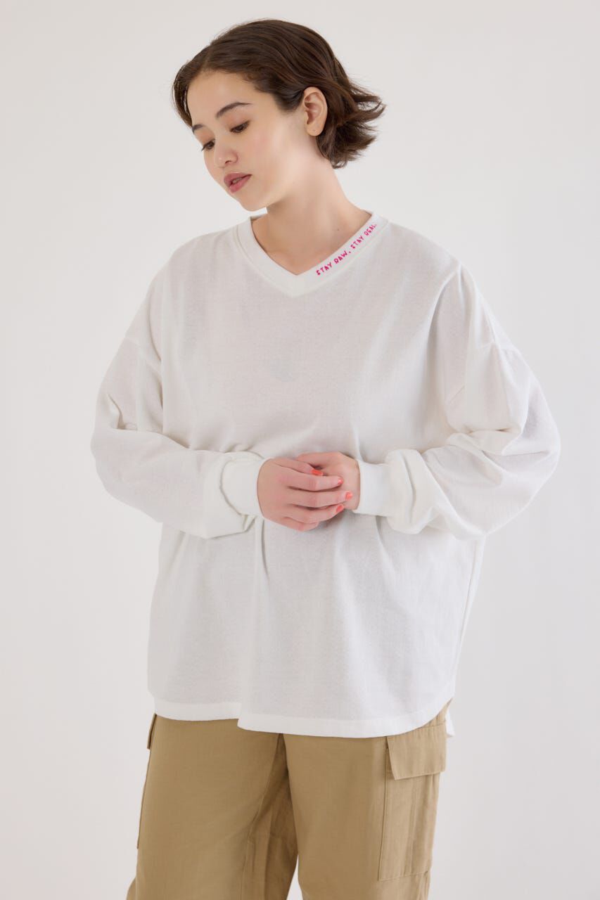 RODEO CROWNS「梨地VネックロングスリーブTシャツ」|Tシャツ・カットソー|