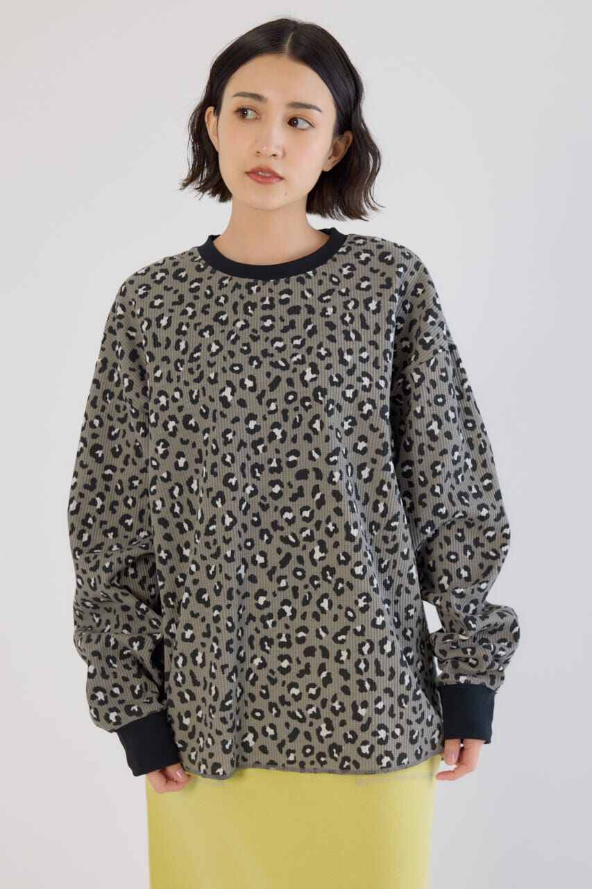 RODEO CROWNS「SHARE パターンワッフルトップス」|Tシャツ・カットソー|柄BLK5