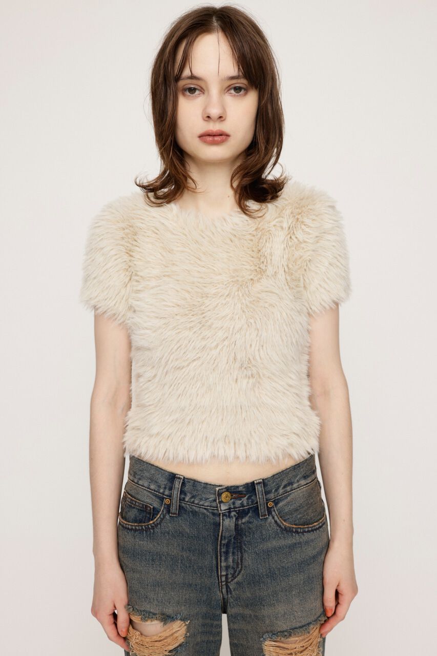 SLY「MIX SHAGGY TINY Tシャツ」|ニット・セーター|