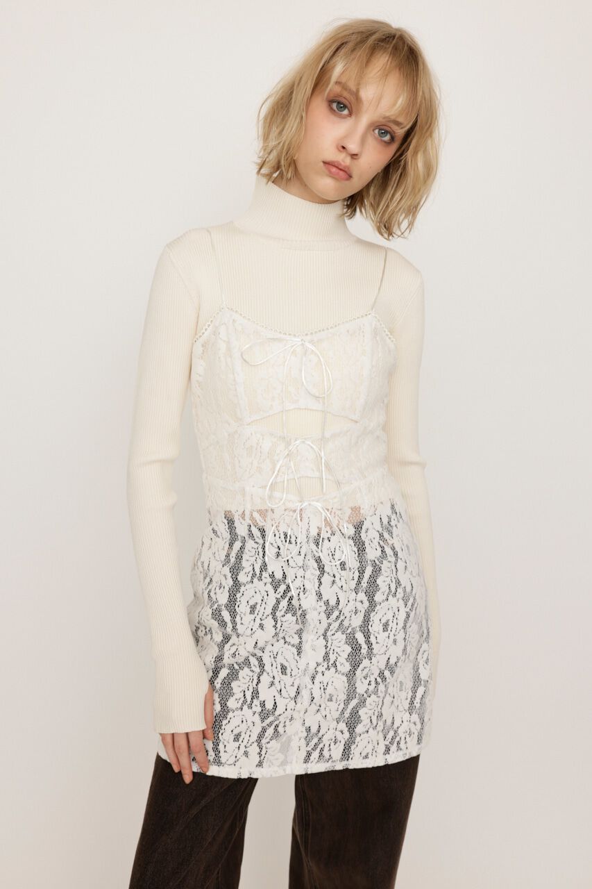 SLY「FROCKY LACE RIBBON トップス」|キャミソール|