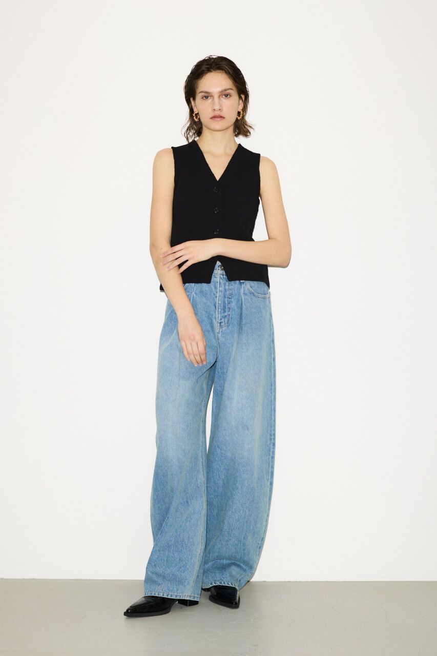 SLY「J／W CURVE TUCKED パンツ」|デニム|