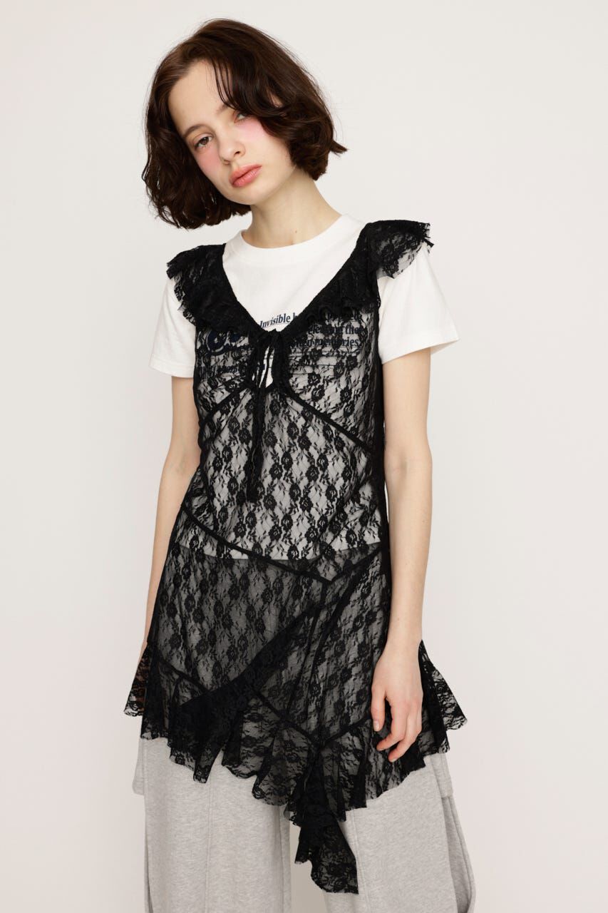 SLY「HEM DESIGN LACE FRILL L／トップス」|キャミソール|