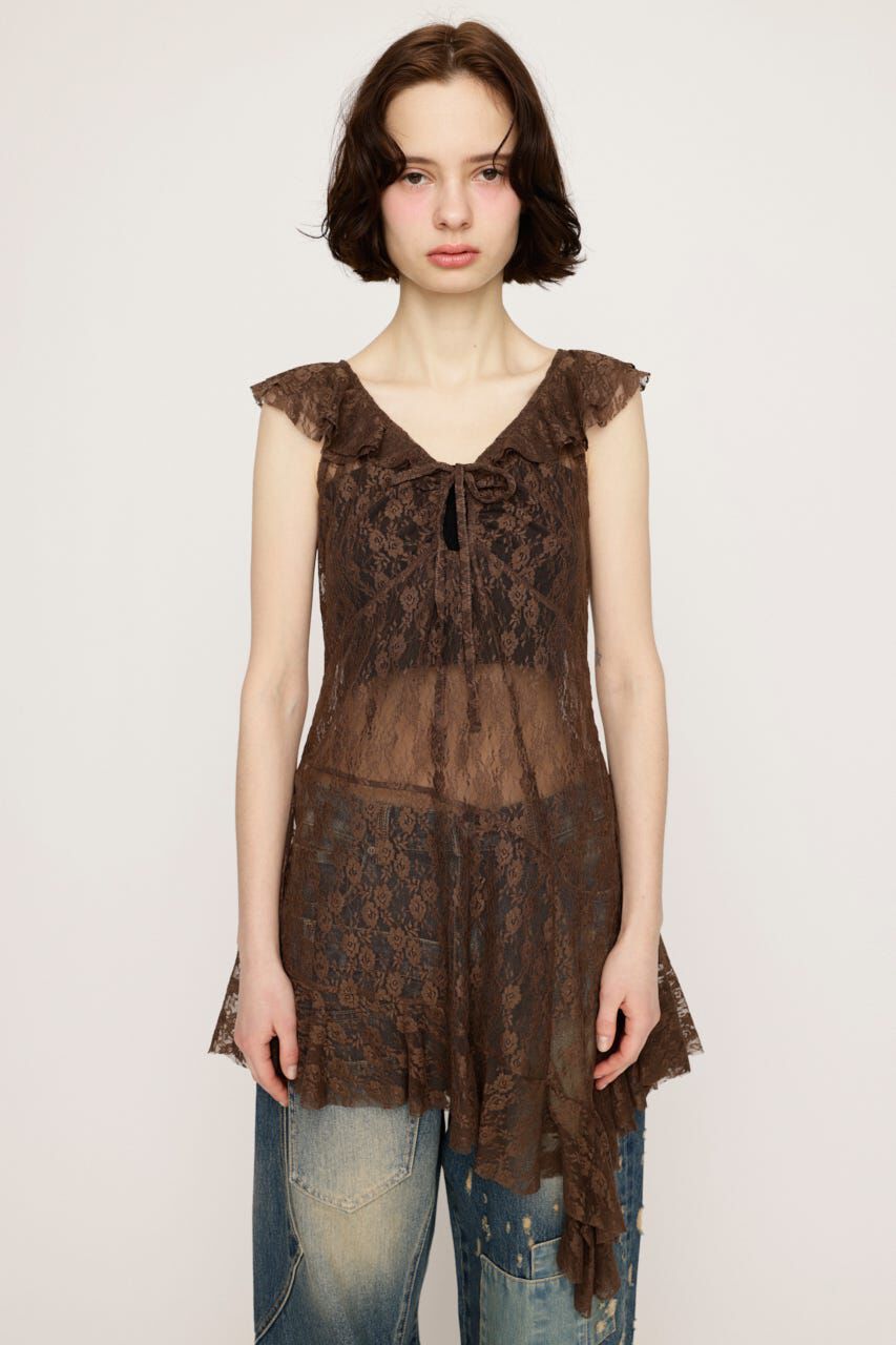 SLY「HEM DESIGN LACE FRILL L／トップス」|キャミソール|