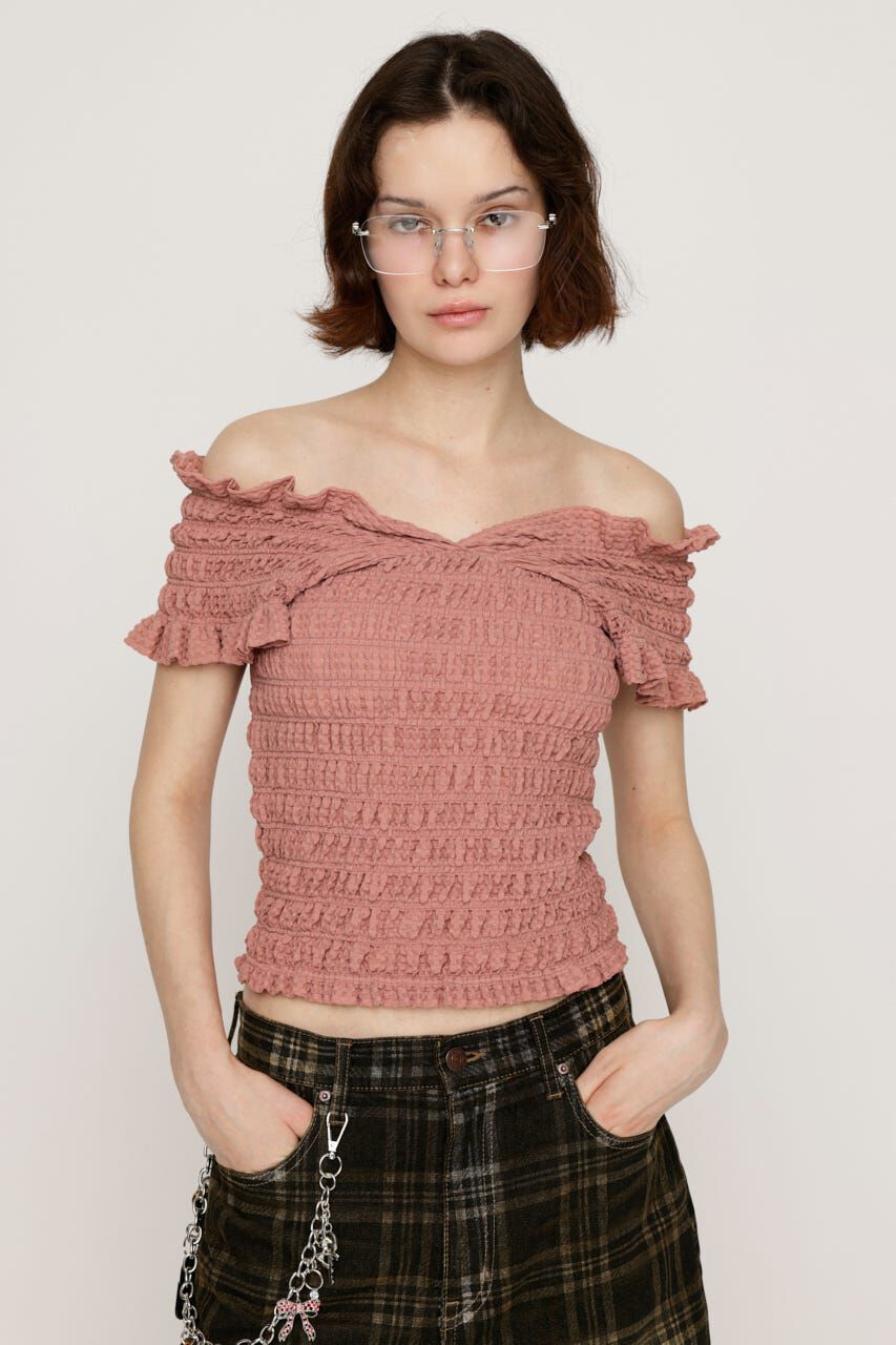 SLY「SHEER SHIRRING BUSTIER トップス」|その他|
