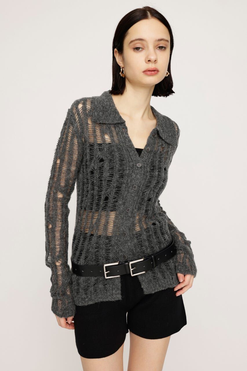 SLY「DAMAGE KNIT カーディガン」|カーディガン|