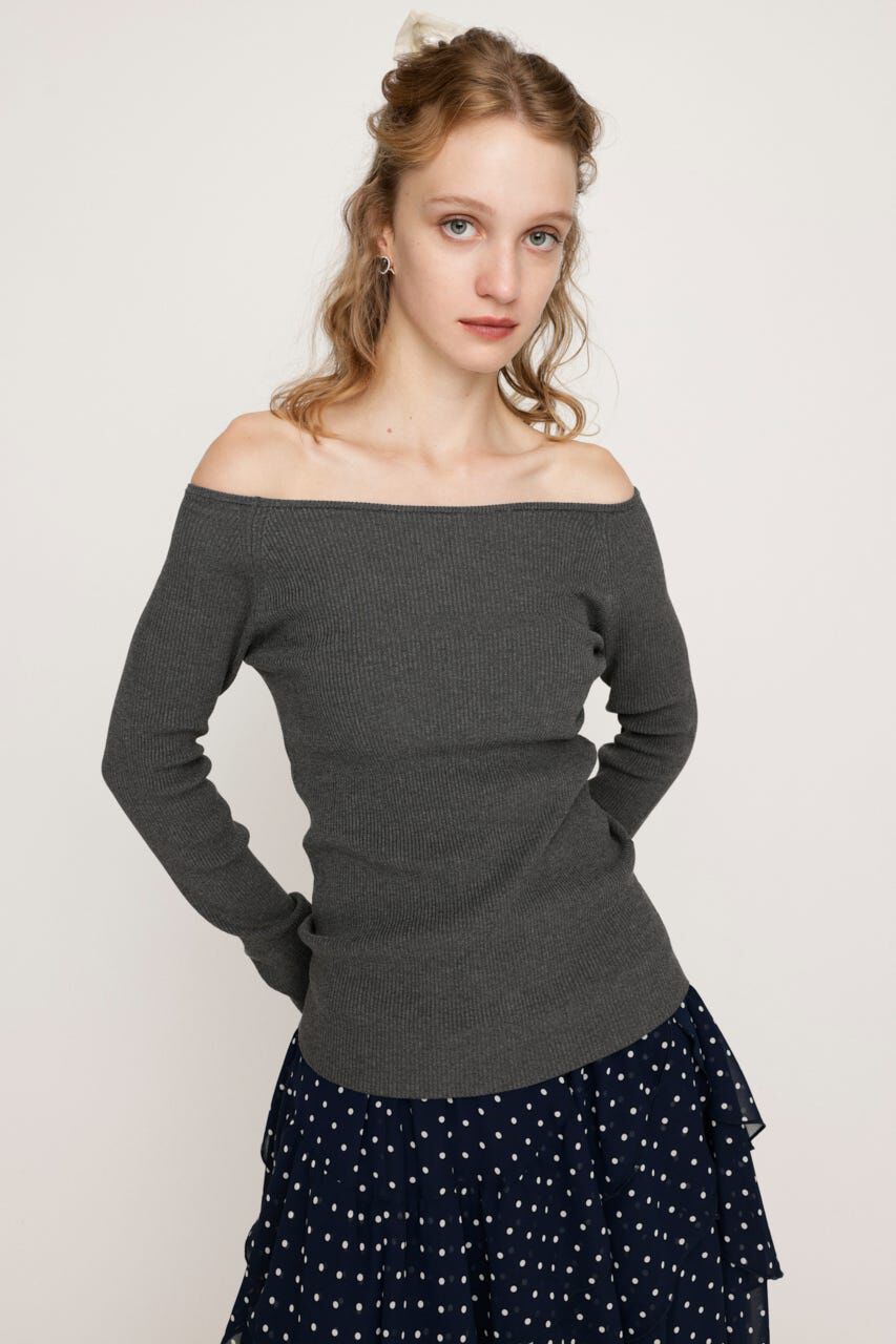 SLY「HG OFFSHOULDER トップス」|ニット・セーター|T.GRY