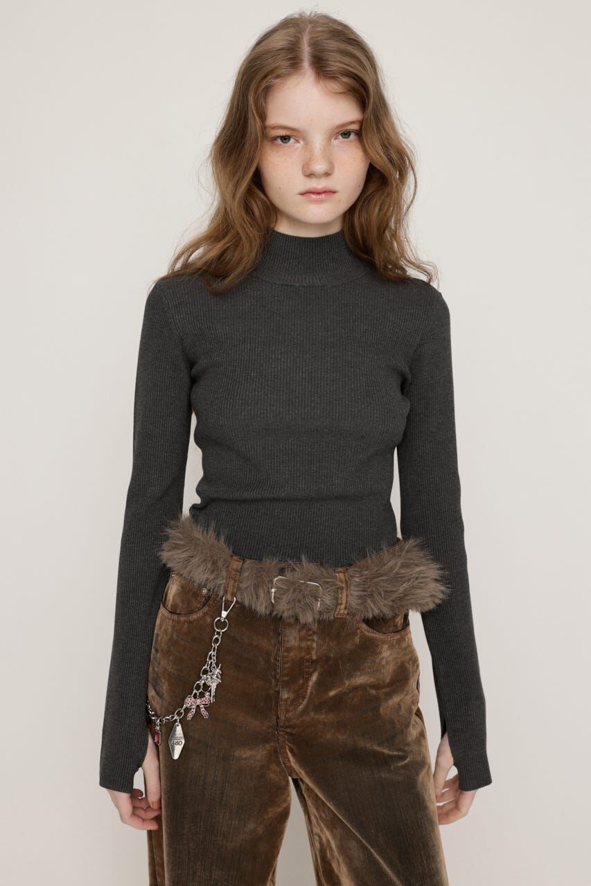 SLY「BASIC HG RIB H／N トップス」|ニット・セーター|T.GRY