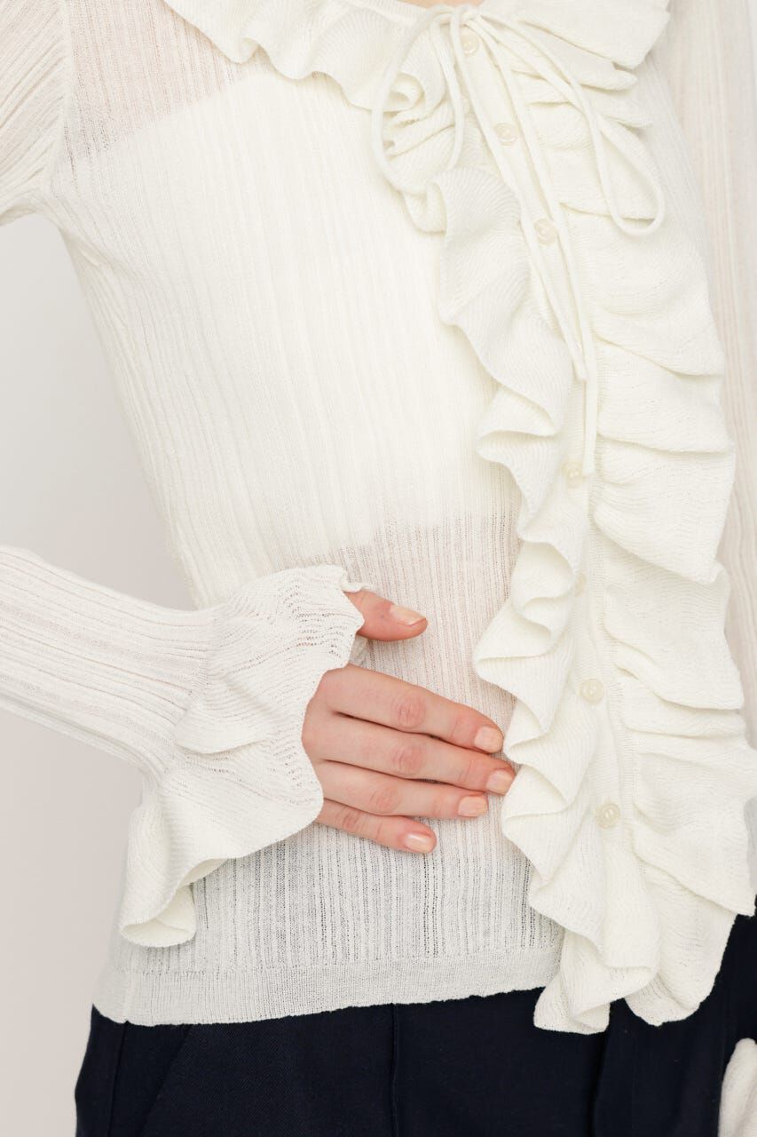 SLY「FRONT FRILL KNIT トップス」|ニット・セーター|