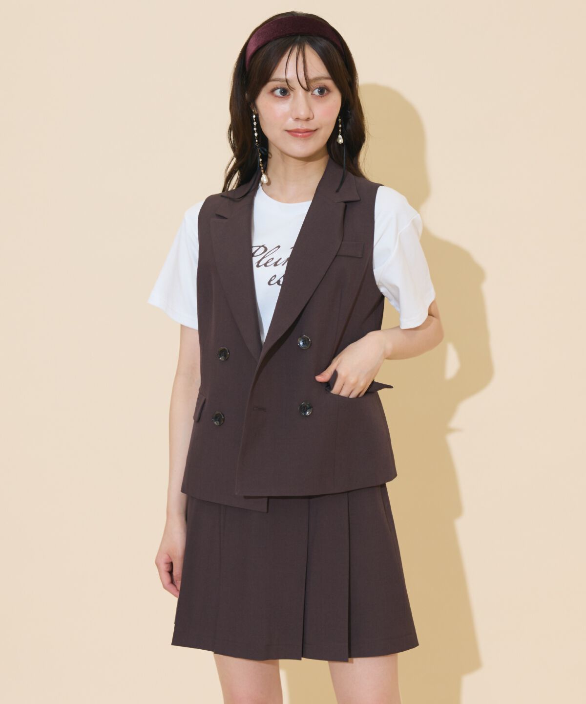 WILLSELECTION「ダブルボタンショートジレ」|その他|