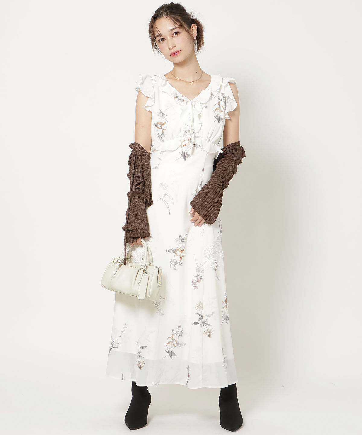 WILLSELECTION「フローラルプリントアイラッシュレースワンピース」|ワンピース|白系花柄