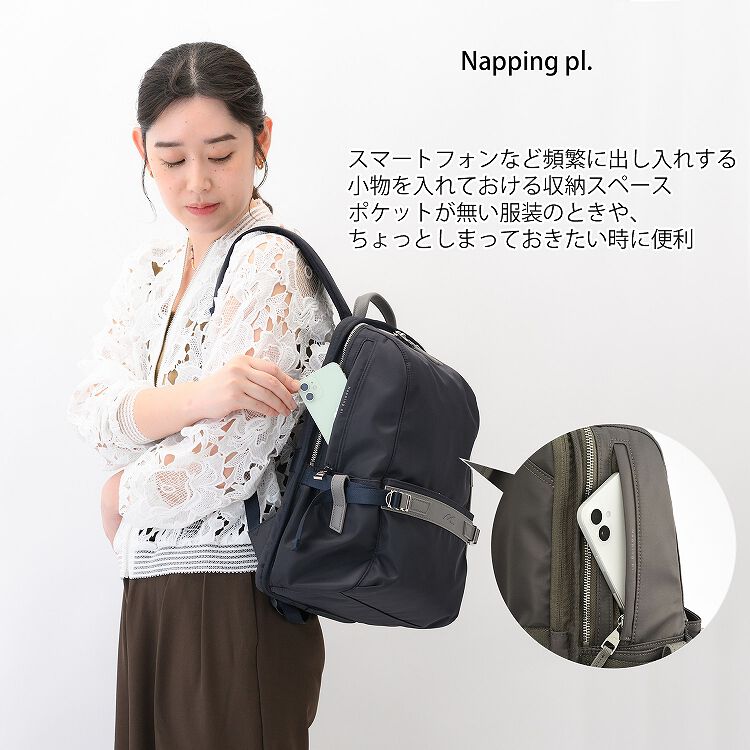 W&.Day/Night「W&.Day/Night リッカノーツ スクエアリュック レディース A4 14.0インチPC シンプル 通勤 19162 バッグ」|リュック|