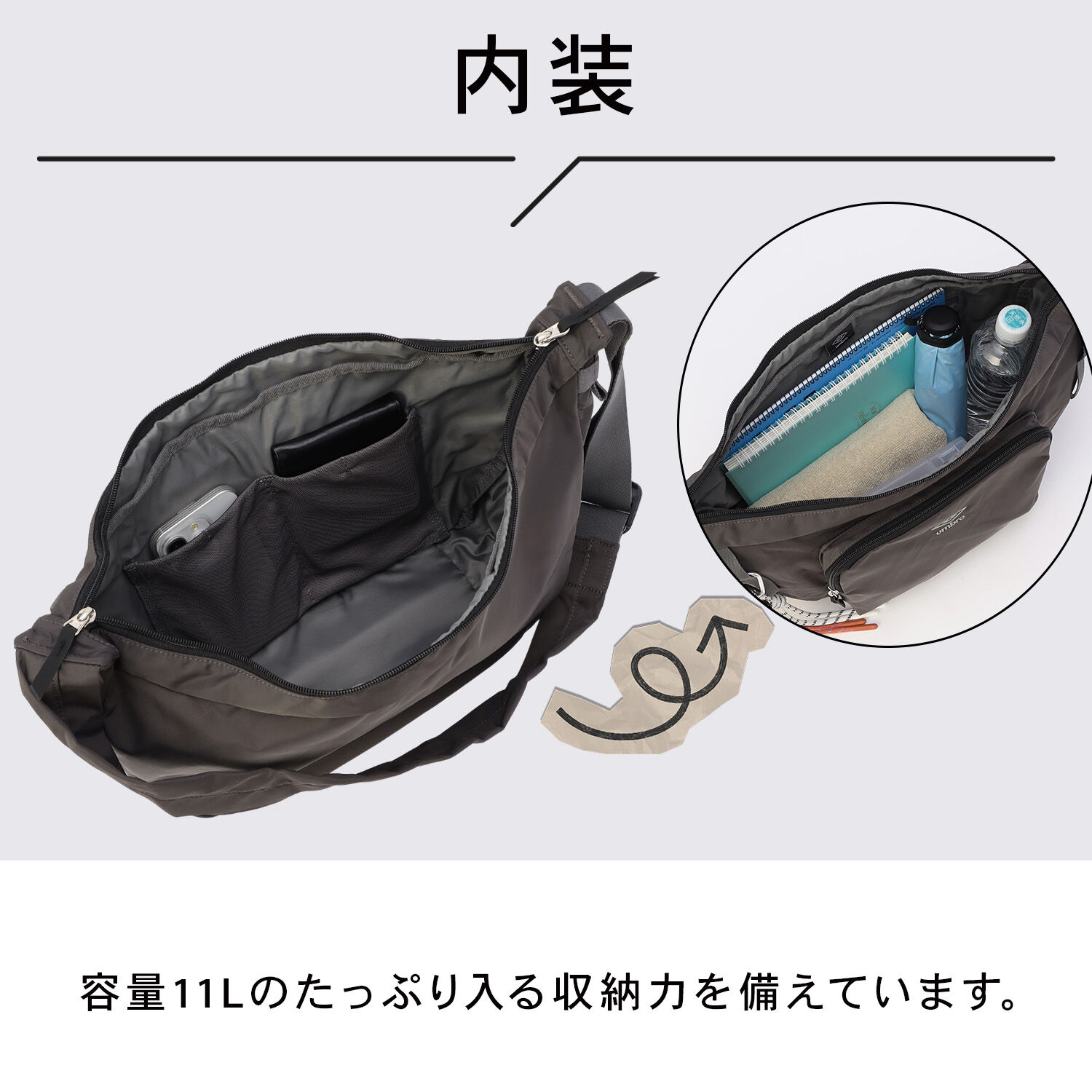 umbro「umbro/アンブロ ６Ｗ１３ ショルダーバッグ  コードチャーム付き 20313」|ショルダー・メッセンジャー|