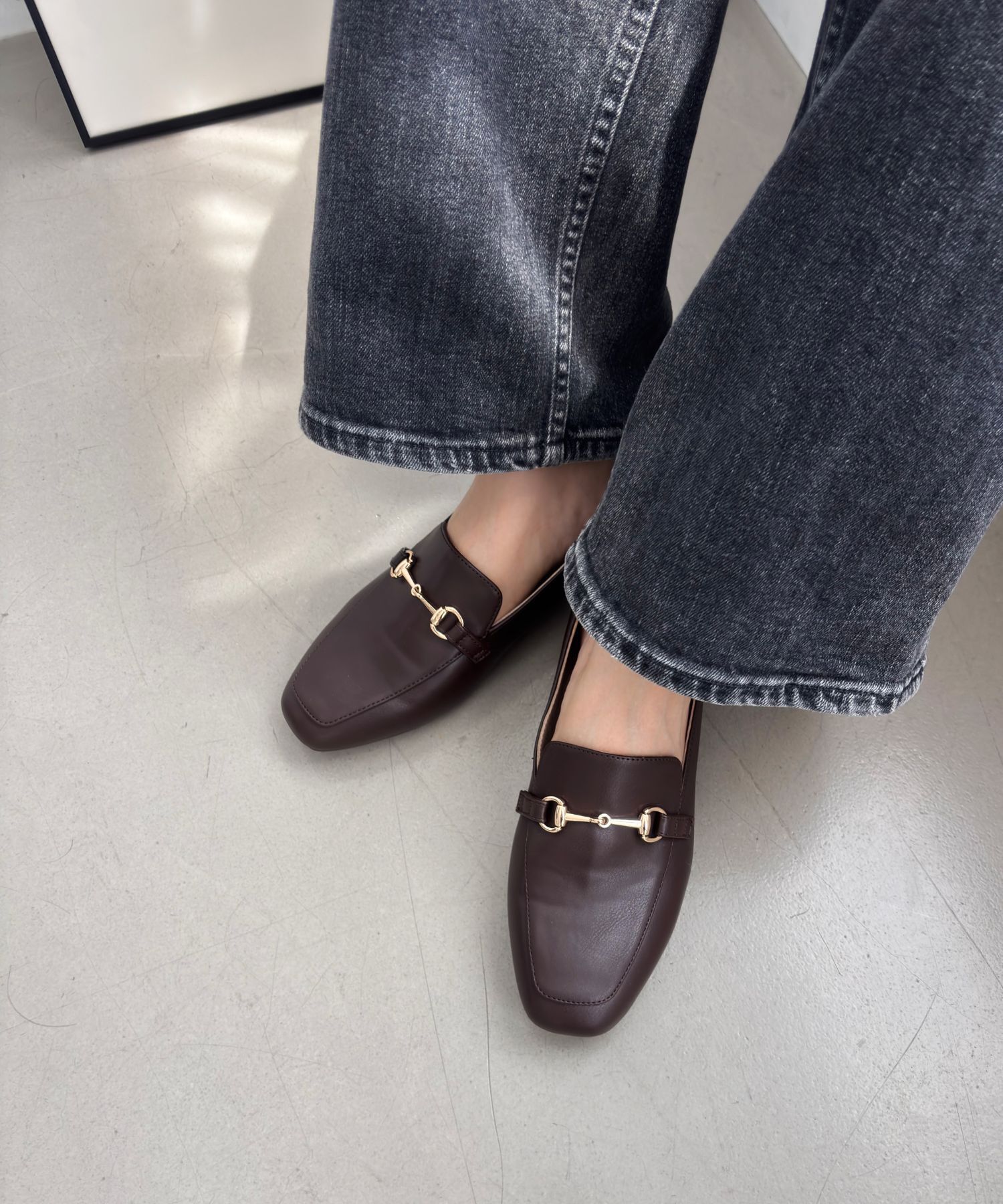 ORiental TRaffic「【跳べるパンプス/新色追加】スクエアトゥ ビット モチーフ ローファー /R-3210 ヒール2.3cm」|パンプス|