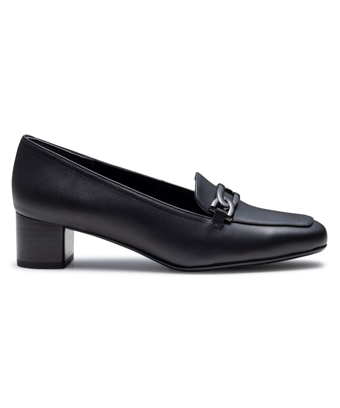 REGAL SHOES「REGAL 【新作】晴雨兼用チェーンビットヒールローファー【ヒール40mm】　商品コード：F18SBB」|パンプス|ブラック