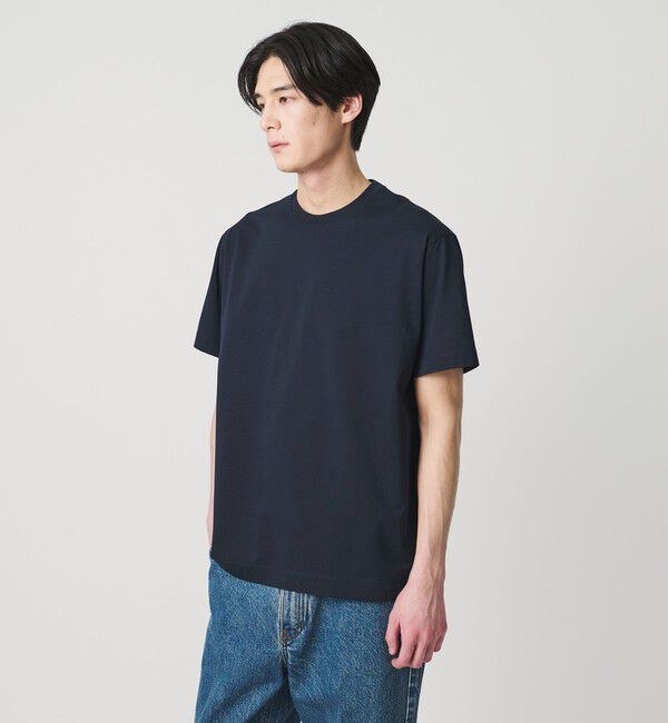 UNITED ARROWS「ALBINI アルビニ シルケット テンジク Tシャツ　抗菌防臭」|Tシャツ・カットソー|NAVY