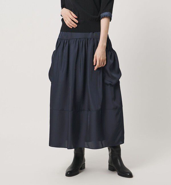 UNITED ARROWS「シルクライク ティアード スカート ‐ウォッシャブル‐」|フレア|
