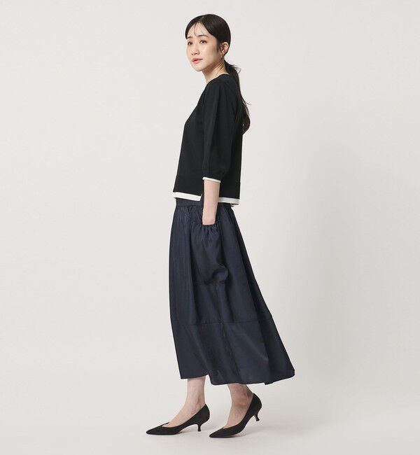 UNITED ARROWS「シルクライク ティアード スカート ‐ウォッシャブル‐」|フレア|