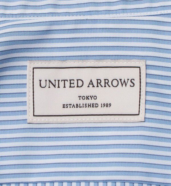 UNITED ARROWS「イージーケア AG ブルーストライプ セミワイドカラーシャツ 抗菌防臭」|シャツ・ブラウス|