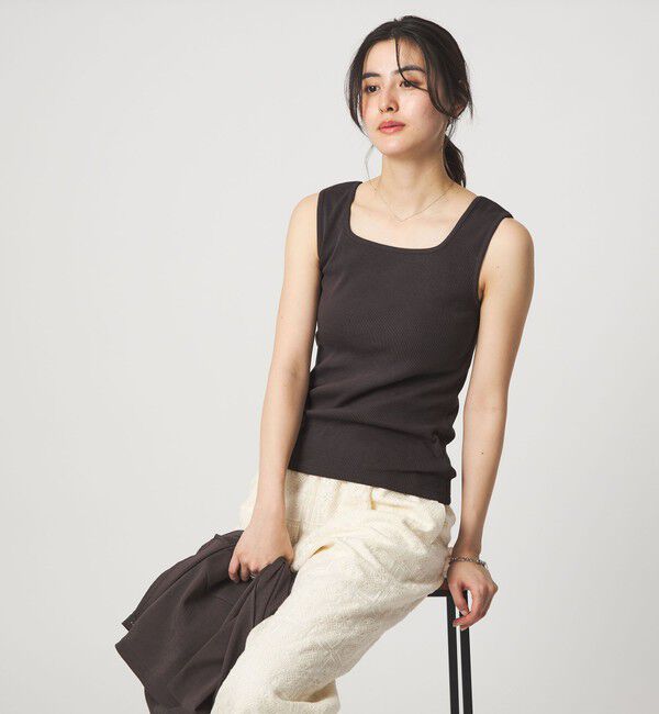 UNITED ARROWS green label relaxing「デコルテ フライス タンクトップ 抗菌」|タンクトップ|