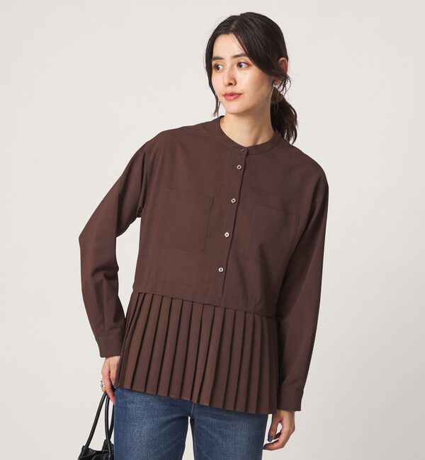 UNITED ARROWS green label relaxing「［size SHORTあり］スソ プリーツ シャツ マシンウォッシャブル 吸水速乾」|シャツ・ブラウス|