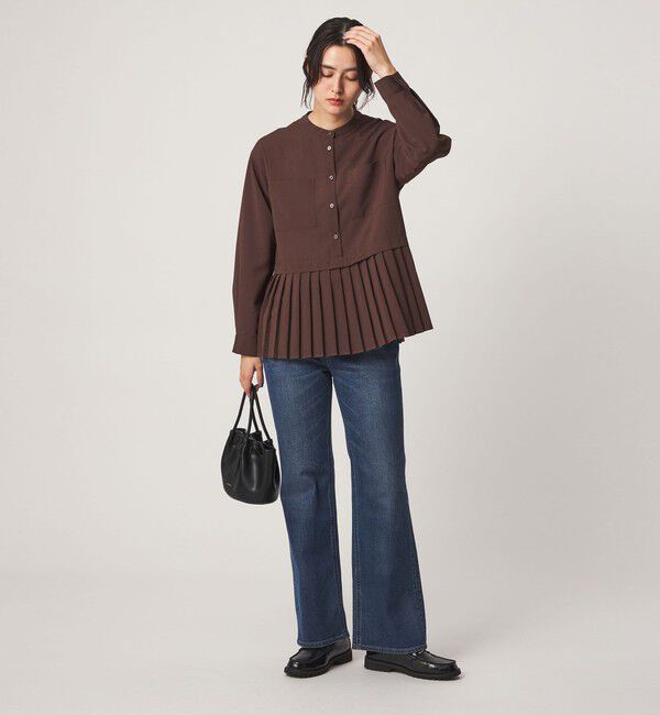UNITED ARROWS green label relaxing「［size SHORTあり］スソ プリーツ シャツ マシンウォッシャブル 吸水速乾」|シャツ・ブラウス|