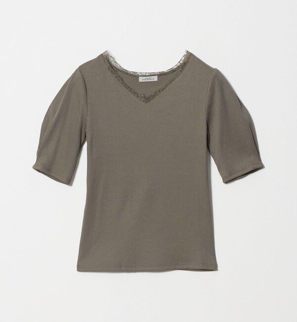 UNITED ARROWS green label relaxing「ブライトリブ レース 5分袖 プルオーバー カットソー」|Tシャツ・カットソー|