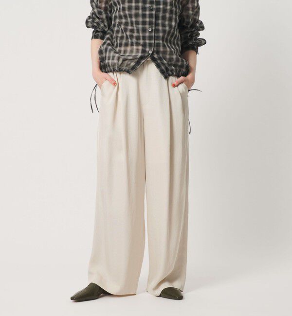 BEAUTY&YOUTH UNITED ARROWS「アセテート 2タック ワイドストレートパンツ ウォッシャブル/オフホワイト」|その他|OFF WHITE
