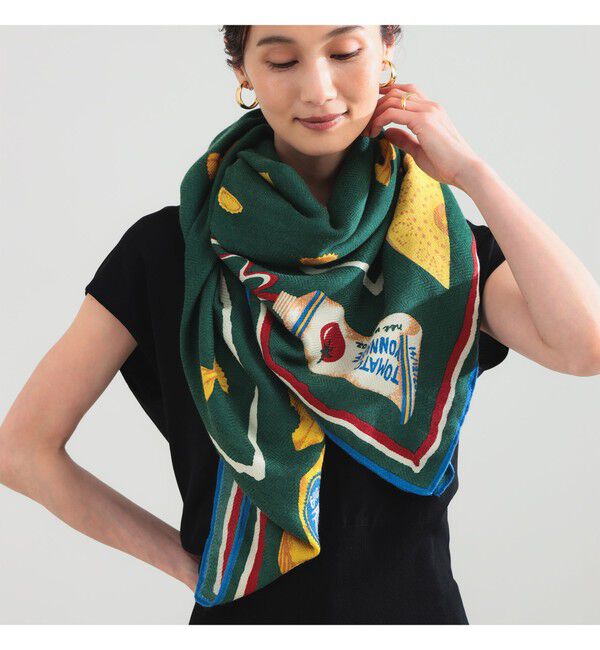 BEAMS SELECTION for WOMEN「manipuri / ラビオリ ストール」|ストール|GREEN