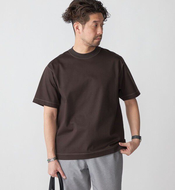 SHIPS「SHIPS: クルーネック ハイゲージ ダンボールニットTシャツ ライト」|Tシャツ・カットソー|