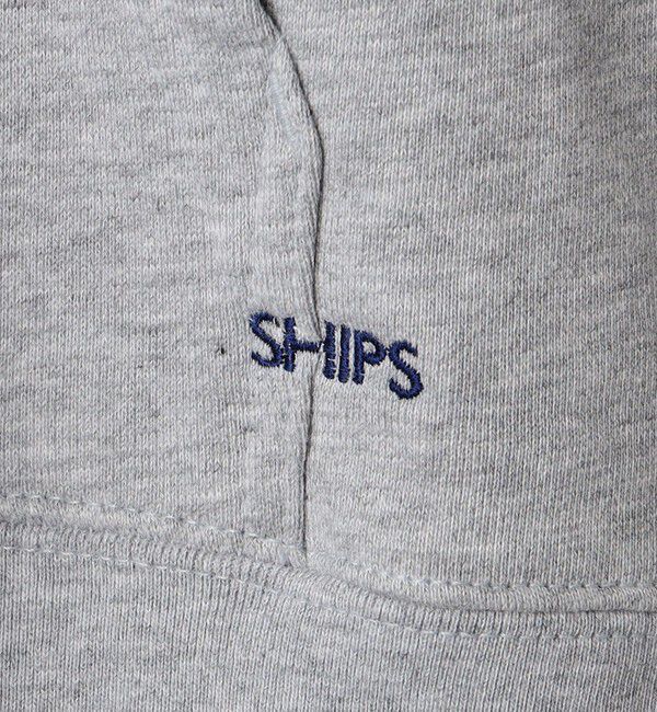 SHIPS「【WEB限定】SHIPS: マイクロ SHIPS 刺繍 ロゴ 裏毛 スウェット プルオーバーパーカー」|パーカー|
