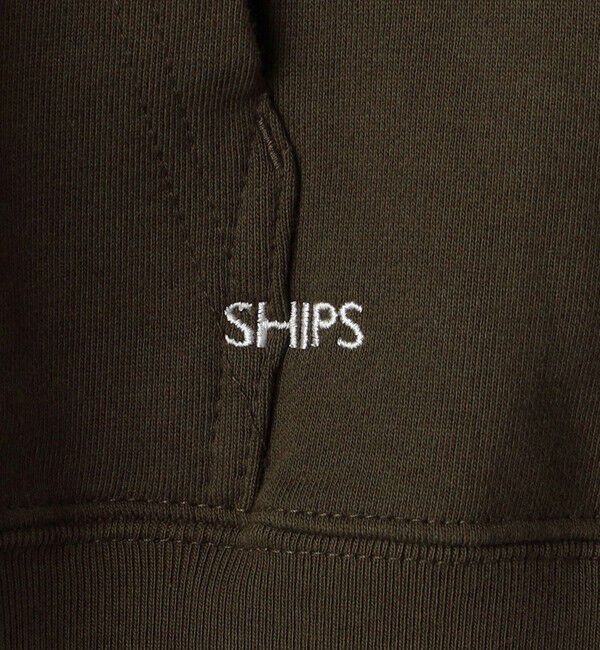 SHIPS「【WEB限定】SHIPS: マイクロ SHIPS 刺繍 ロゴ 裏毛 スウェット プルオーバーパーカー」|パーカー|