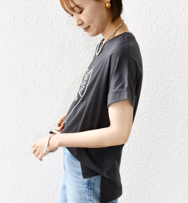 SHIPS for women「【WEB限定】〈手洗い可能〉バリエーション ロゴ 刺繍 プリントTEE」|Tシャツ・カットソー|