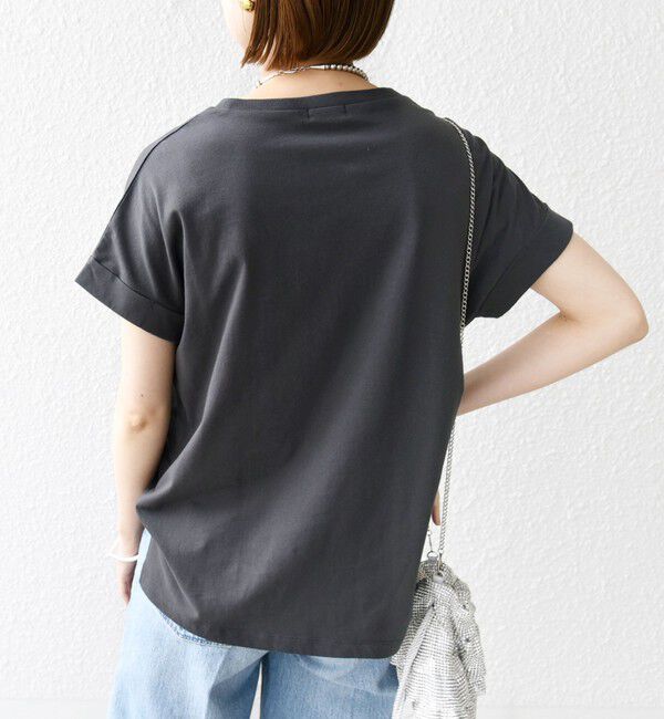 SHIPS for women「【WEB限定】〈手洗い可能〉バリエーション ロゴ 刺繍 プリントTEE」|Tシャツ・カットソー|