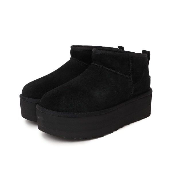 SHIPS for women「UGG:CLASSIC ULTRA MINI PLATFORM」|ショートブーツ|ブラック