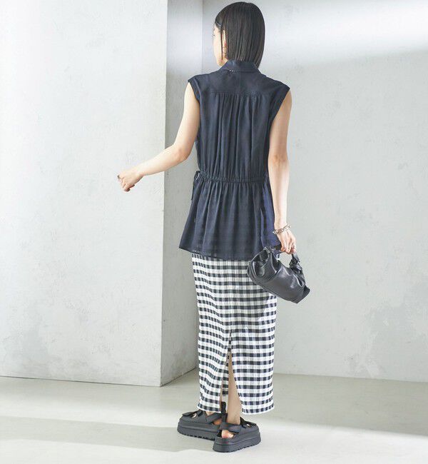 SHIPS for women「〈手洗い可能〉IMPERIAL LINEN Wポケット ノースリーブ シャツ」|シャツ・ブラウス|