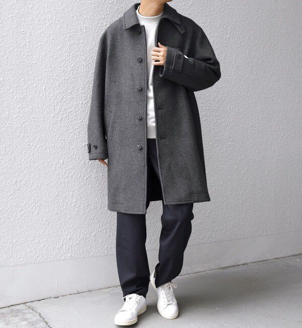 SHIPS any「PURE WOOL MELTON ステンカラー コート 26AW◆」|ステンカラーコート|